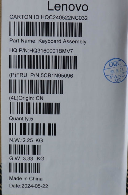 Lenovo Upper Case ASM ITA H 83DS FP CB 5CB1N95096