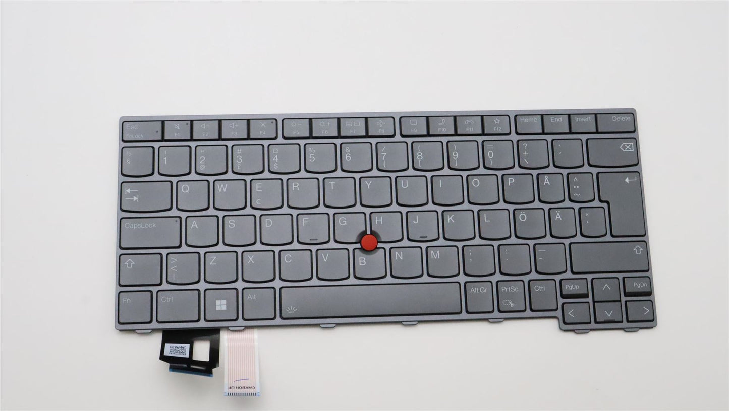 Lenovo ThinkPad T14 4 Keyboard Swedish Finnish Grey Backlit 5N21D68366