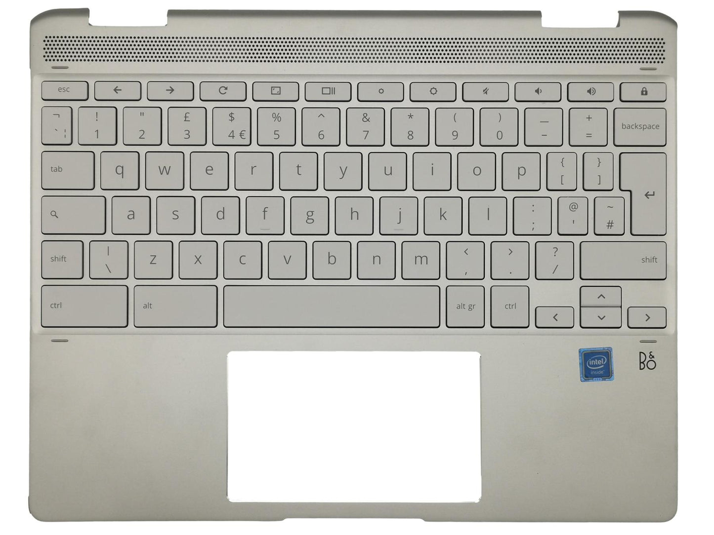 Genuine HP Chromebook 12B-CA 12-H Palmrest Cover Keyboard UK Silver L70813-031