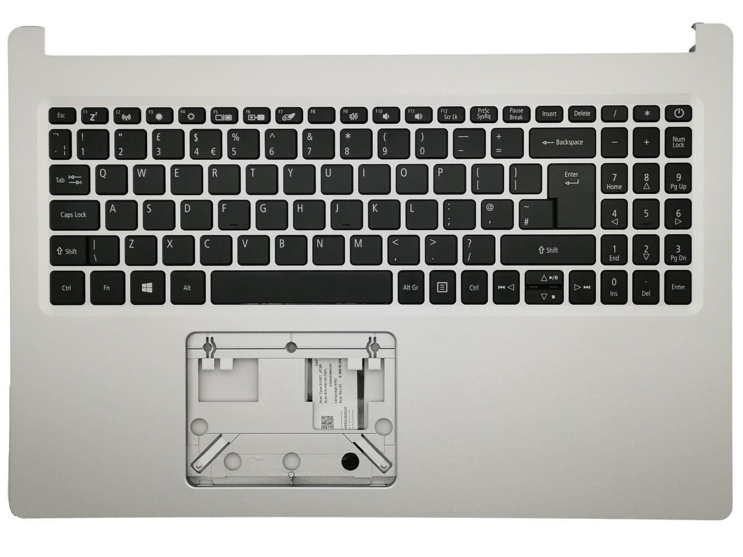 Acer Aspire A515-55 A515-55G Palmrest Cover Keyboard UK Silver 6B.HSNN7.031