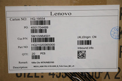 Lenovo MECH_ASM FRU KYB ASM_B_Folio Case_BK_LA 5M10W64501