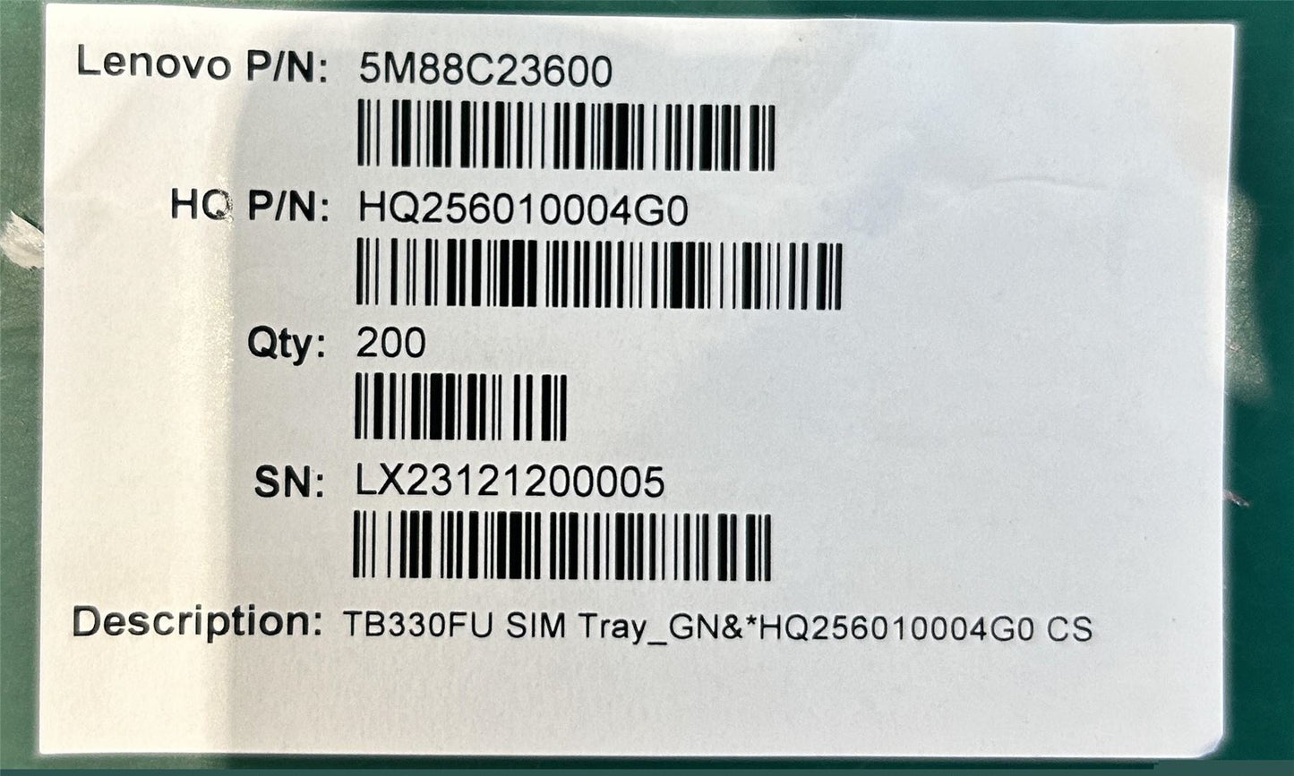 Lenovo TB330FU SIM Tray_GN&*HQ256010004G0 CS 5M88C23600