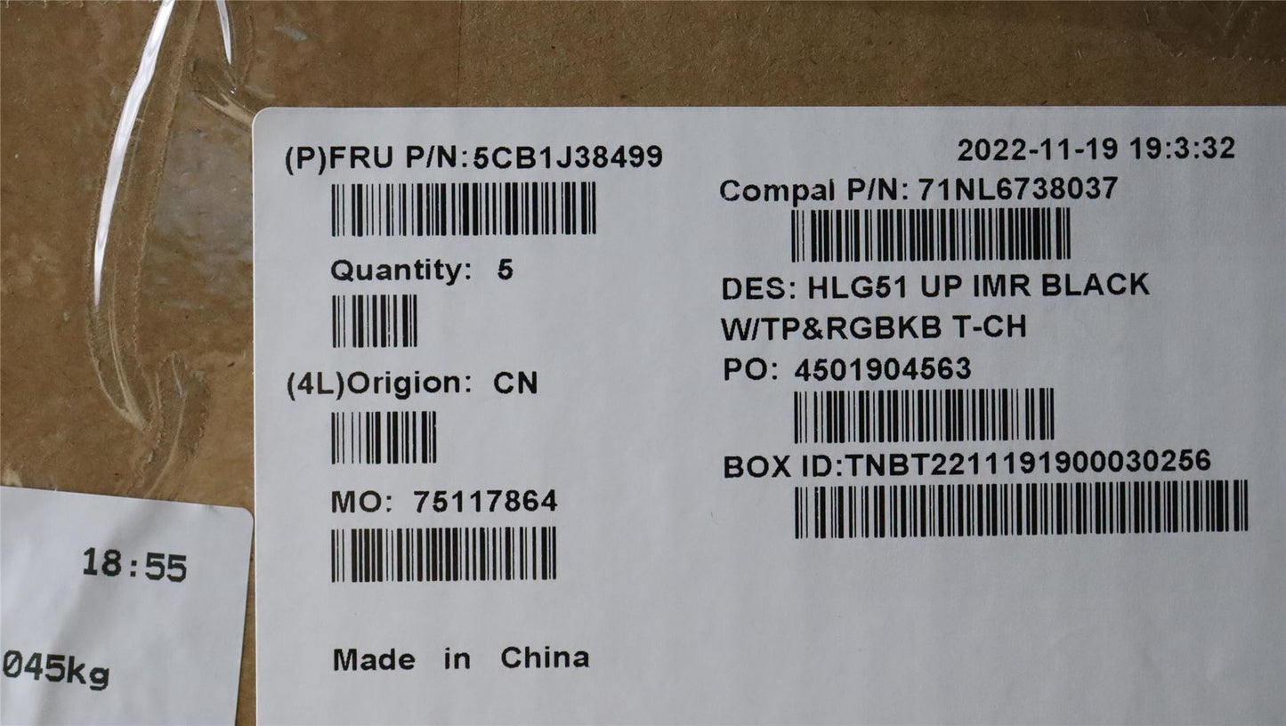 Lenovo UpperCase ASM_TC C82SCRGB BLA 5CB1J38499