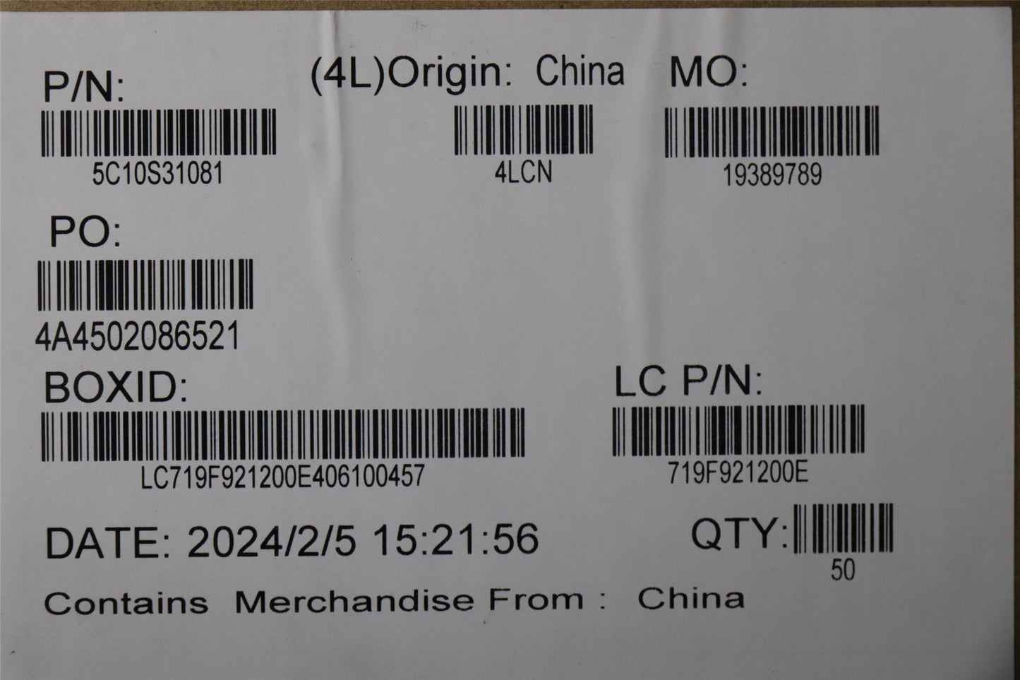 Lenovo CABLE L 83FF IO/B left LUX 5C10S31081