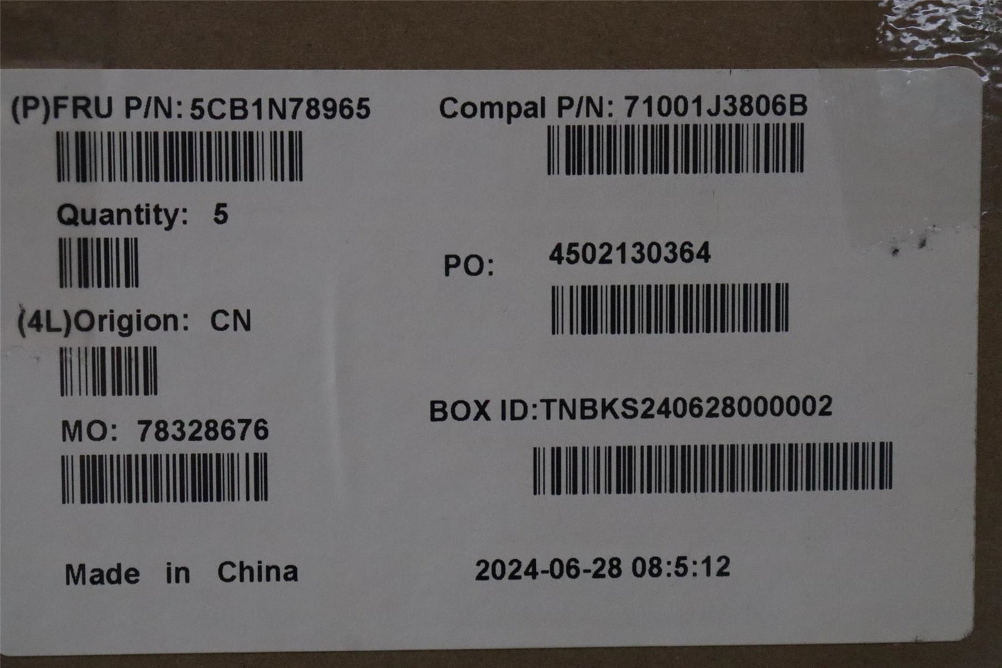 Lenovo UpperCase_GER C 83G1 CG NFP NBL 5CB1N78965