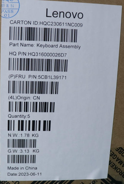 Lenovo Upper Case ASM_SPA H 82YN NFP ARGY 5CB1L39171