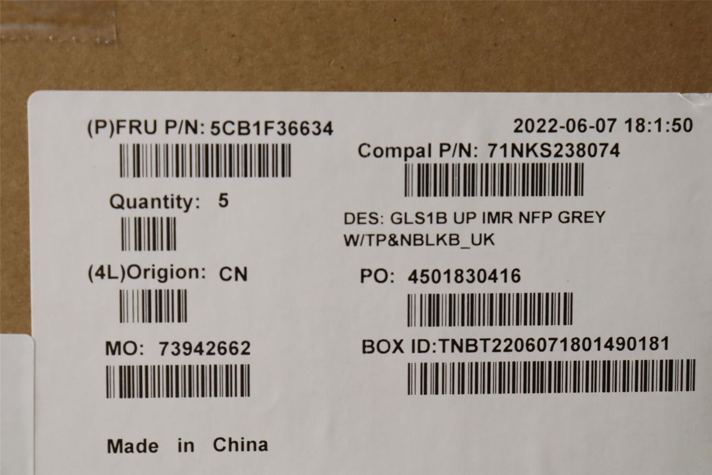 Lenovo IdeaPad 1-15ADA7 Keyboard Palmrest Top Cover UK Silver 5CB1F36634