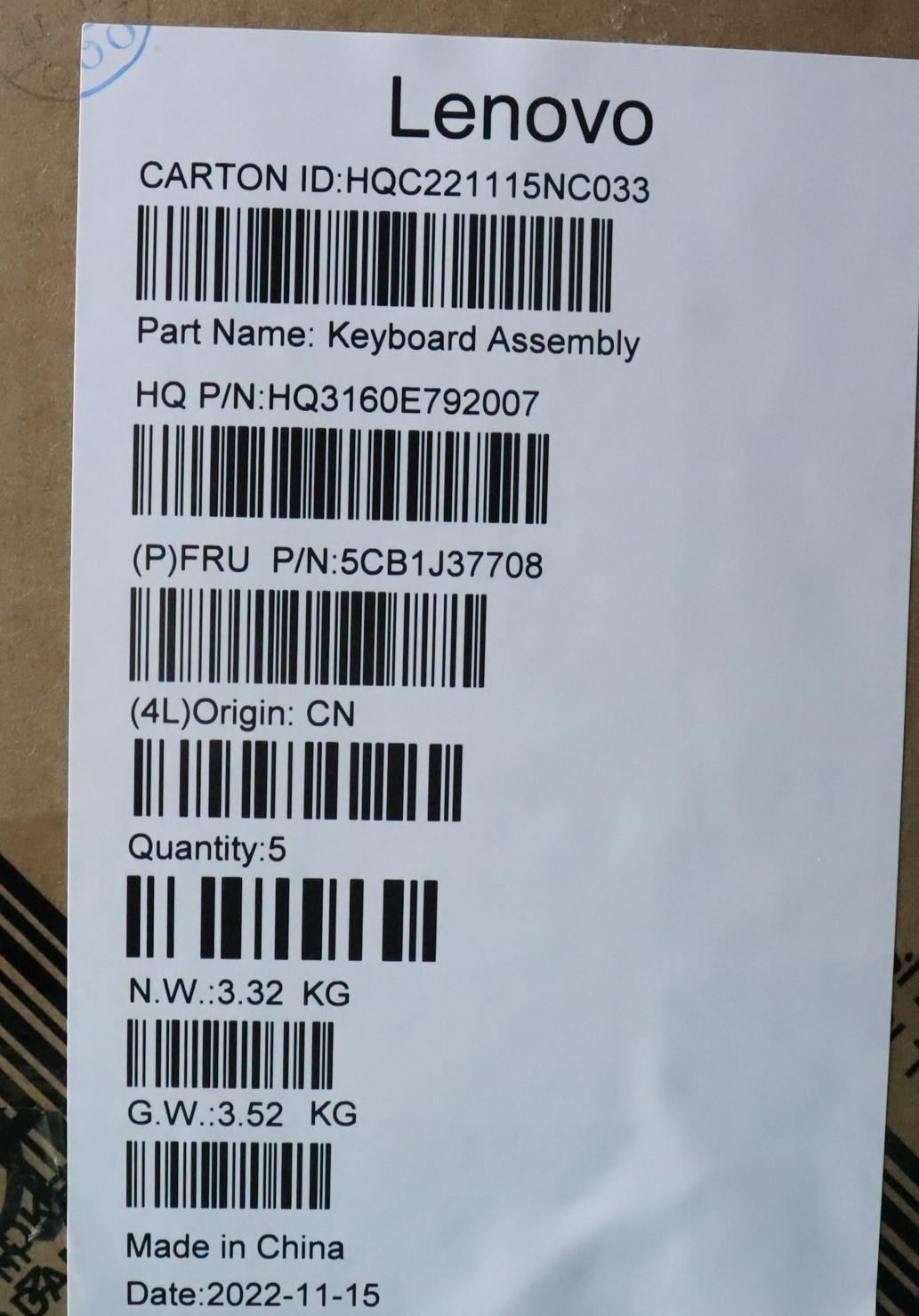 Lenovo COVER Upper Case ASM_ITA H 82VA GY 5CB1J37708