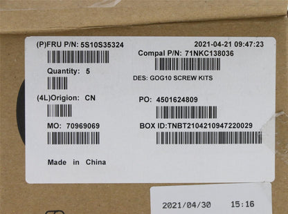 Lenovo Gaming 3-15ACH6 3-15IHU6 Screw Screws Set Kit 5S10S35324