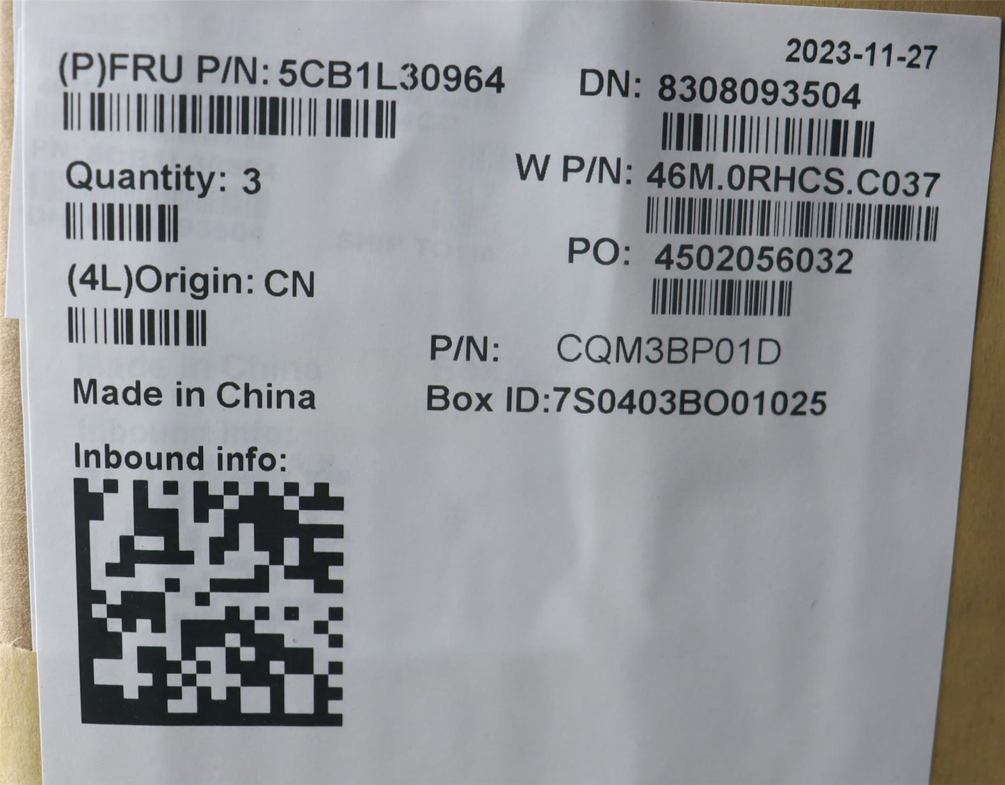 Lenovo Upper Case ASM_SPA W 82Y1 AG 5CB1L30964