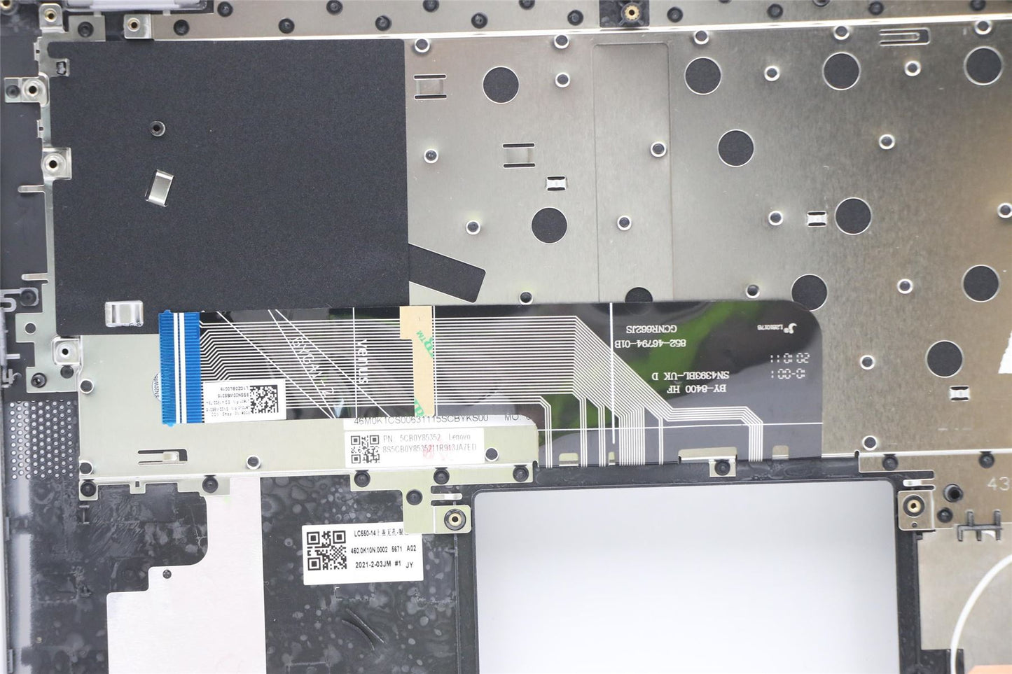 Lenovo IdeaPad 5-14ITL05 Palmrest Cover Keyboard Nordic Grey 5CB0Y85352