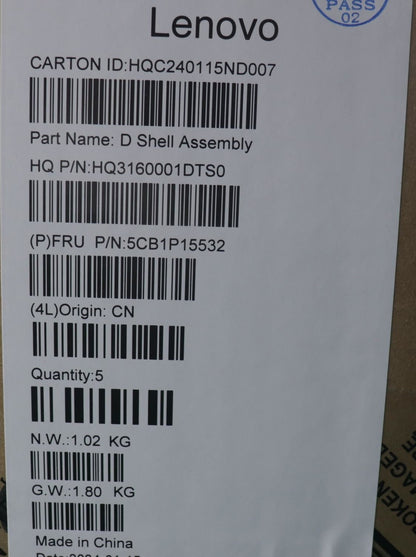Lenovo Lower Case H 82Y7 TT Noraml 5CB1P15532