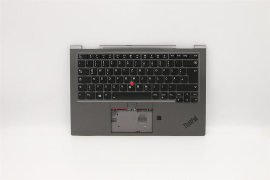 Lenovo Yoga X1 4th Keyboard Palmrest Top Cover German Grey Backlit 5M10V24922