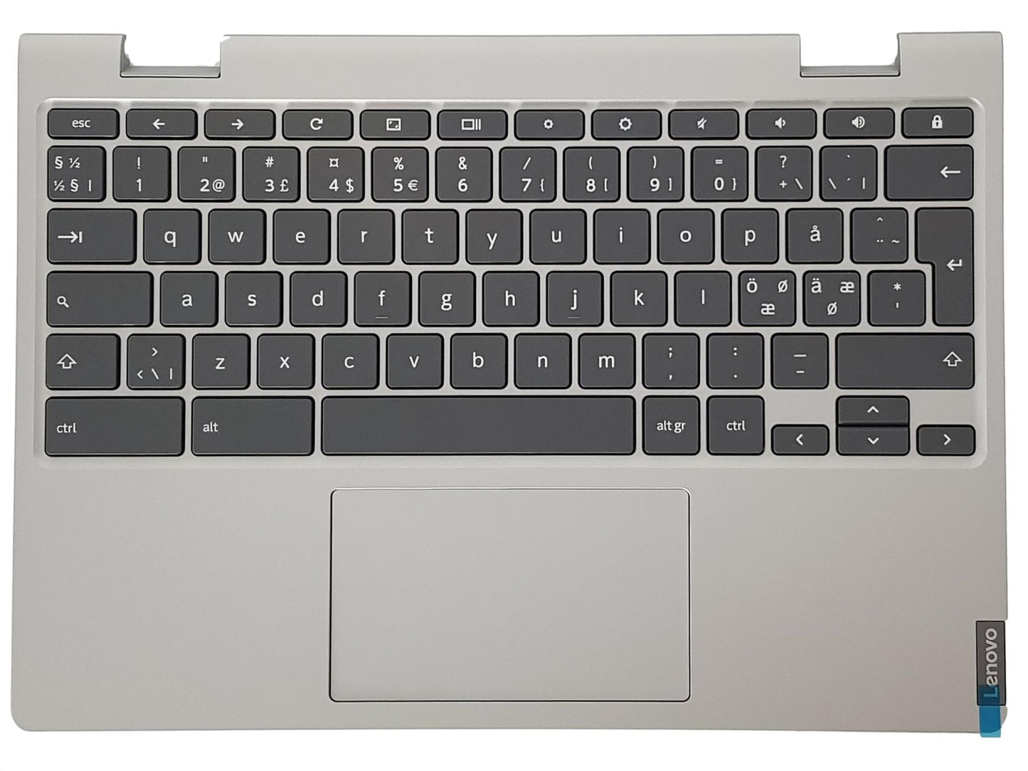 Lenovo Chromebook C340-11 Keyboard Palmrest Top Cover Nordic Grey 5CB0U43380