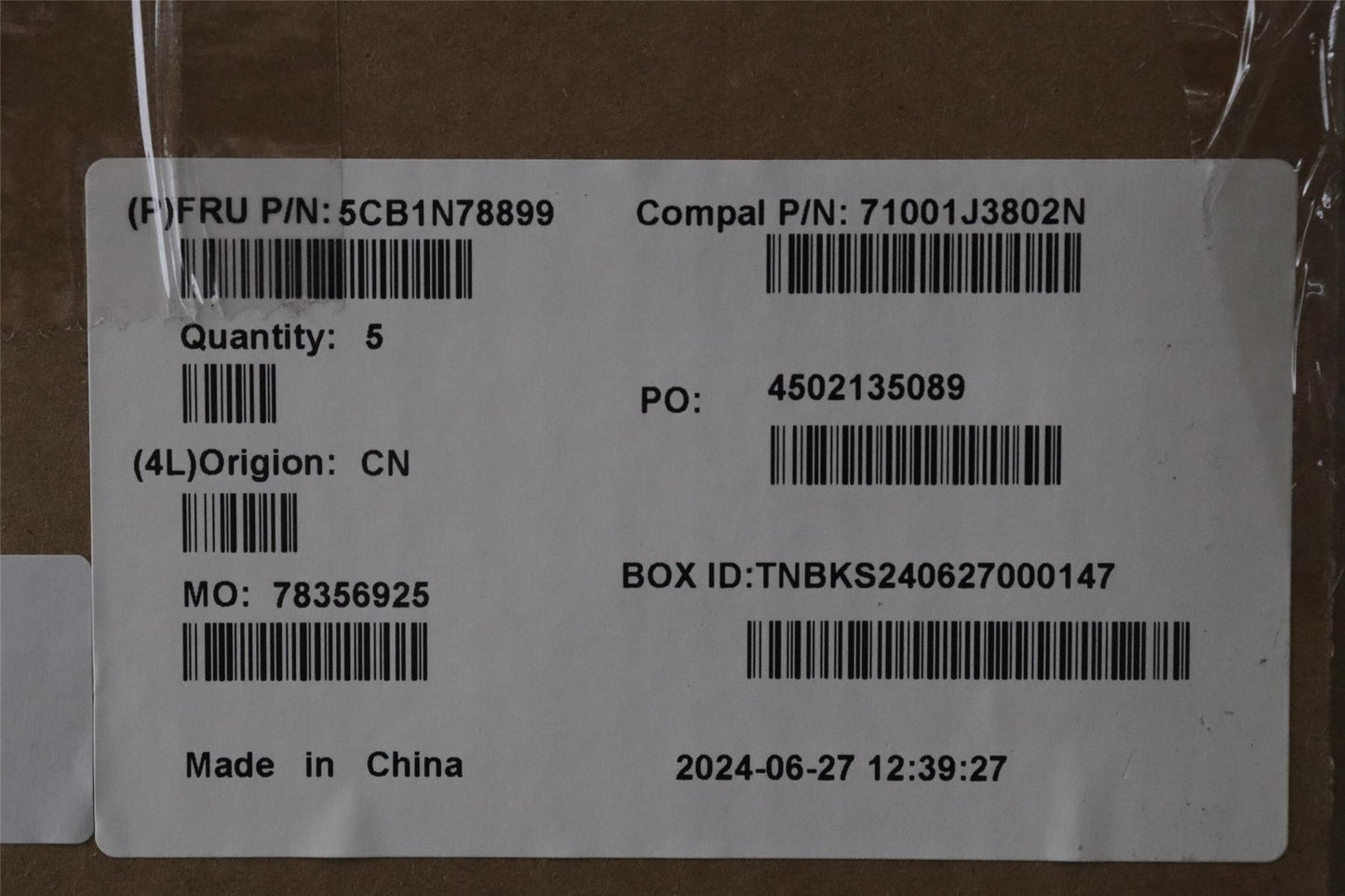Lenovo UpperCase_POR C 83G1 CG NFP BL 5CB1N78899