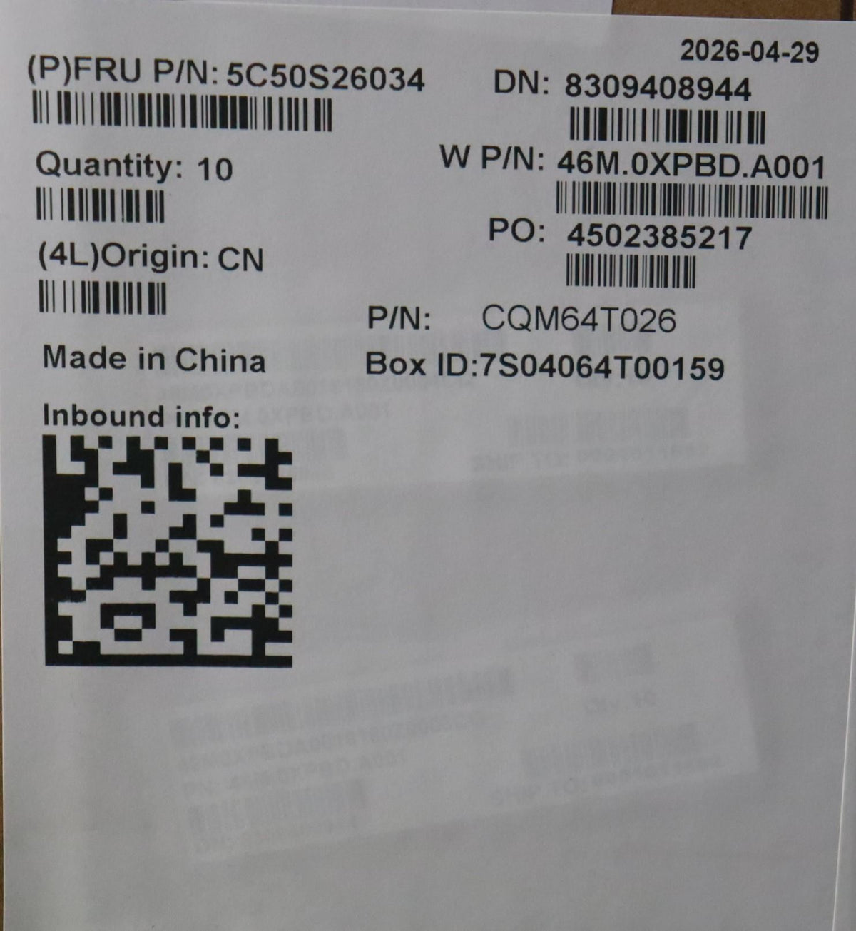 Lenovo CARDPOP W83RL IO BD Board 5C50S26034