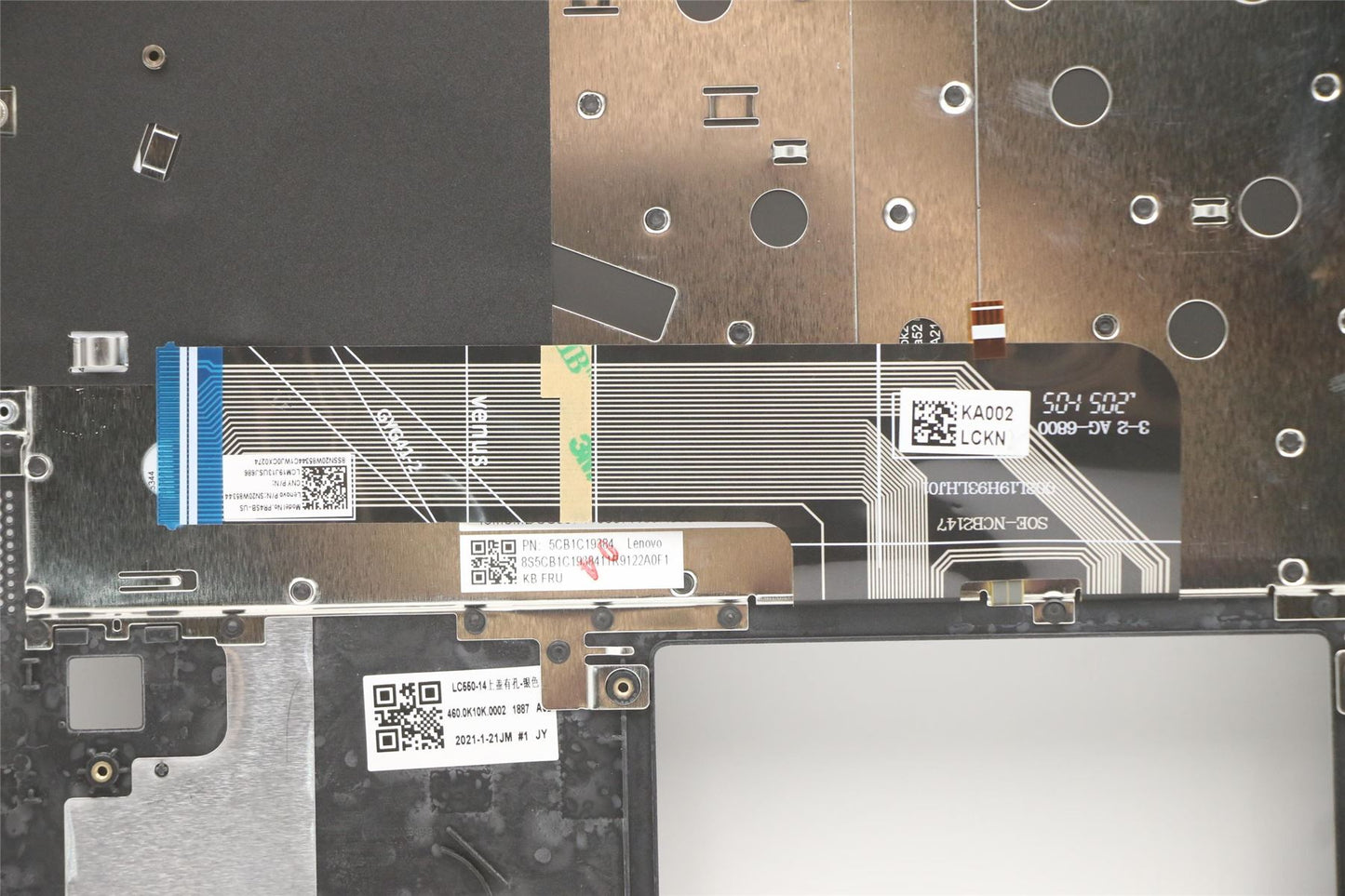 Lenovo Flex 5-14ALC05 Keyboard Palmrest Top Cover Hungarian Grey 5CB1C19384