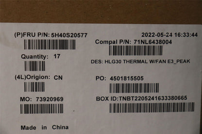 Lenovo Thermal module C 82S9 E3_FO 5H40S20576