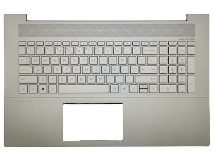 Genuine HP Envy 17-CG Palmrest Cover Keyboard Dutch Silver Backlit L87983-B31