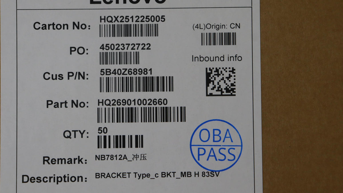Lenovo Type_c BKT_MB H 83SV Bracket Board 5B40Z68981