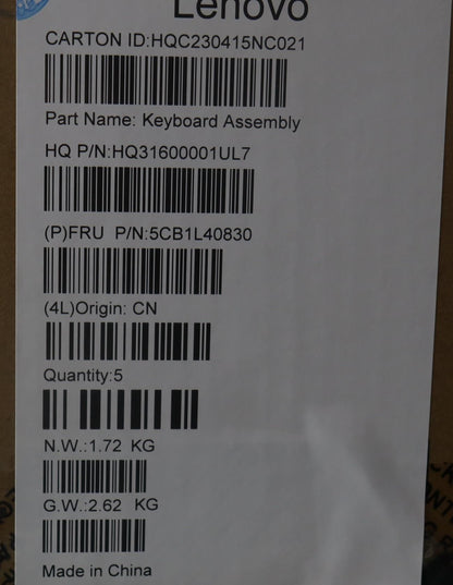 Lenovo Yoga 7 14IRL8 Keyboard Palmrest Top Cover Russian Storm Grey 5CB1L40830