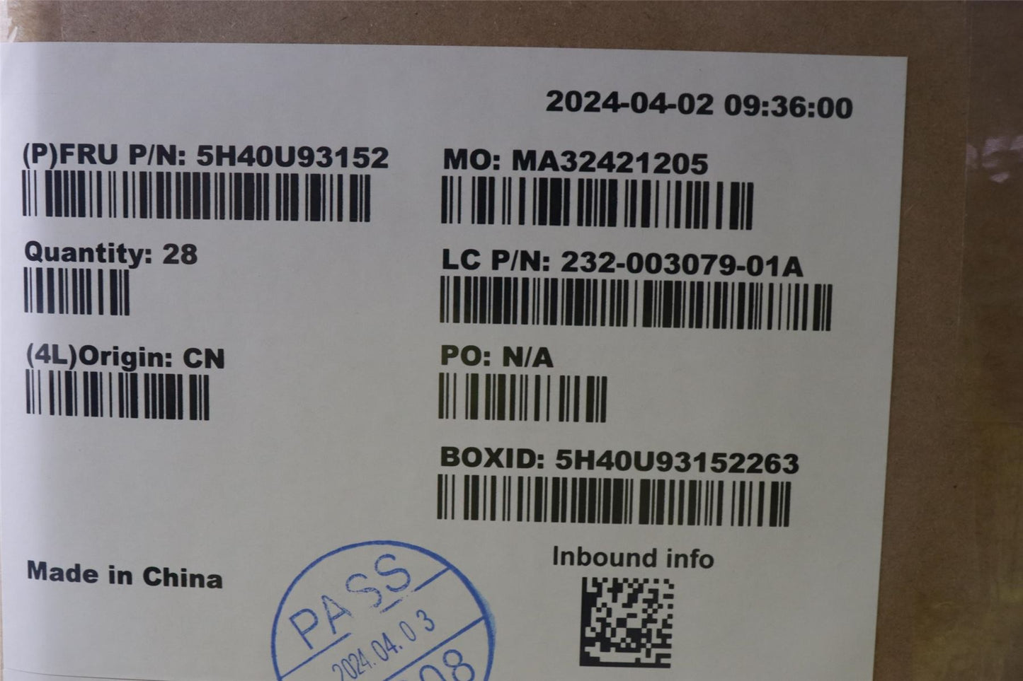 Lenovo Intel 15W Fanless TM,CM 5H40U93152