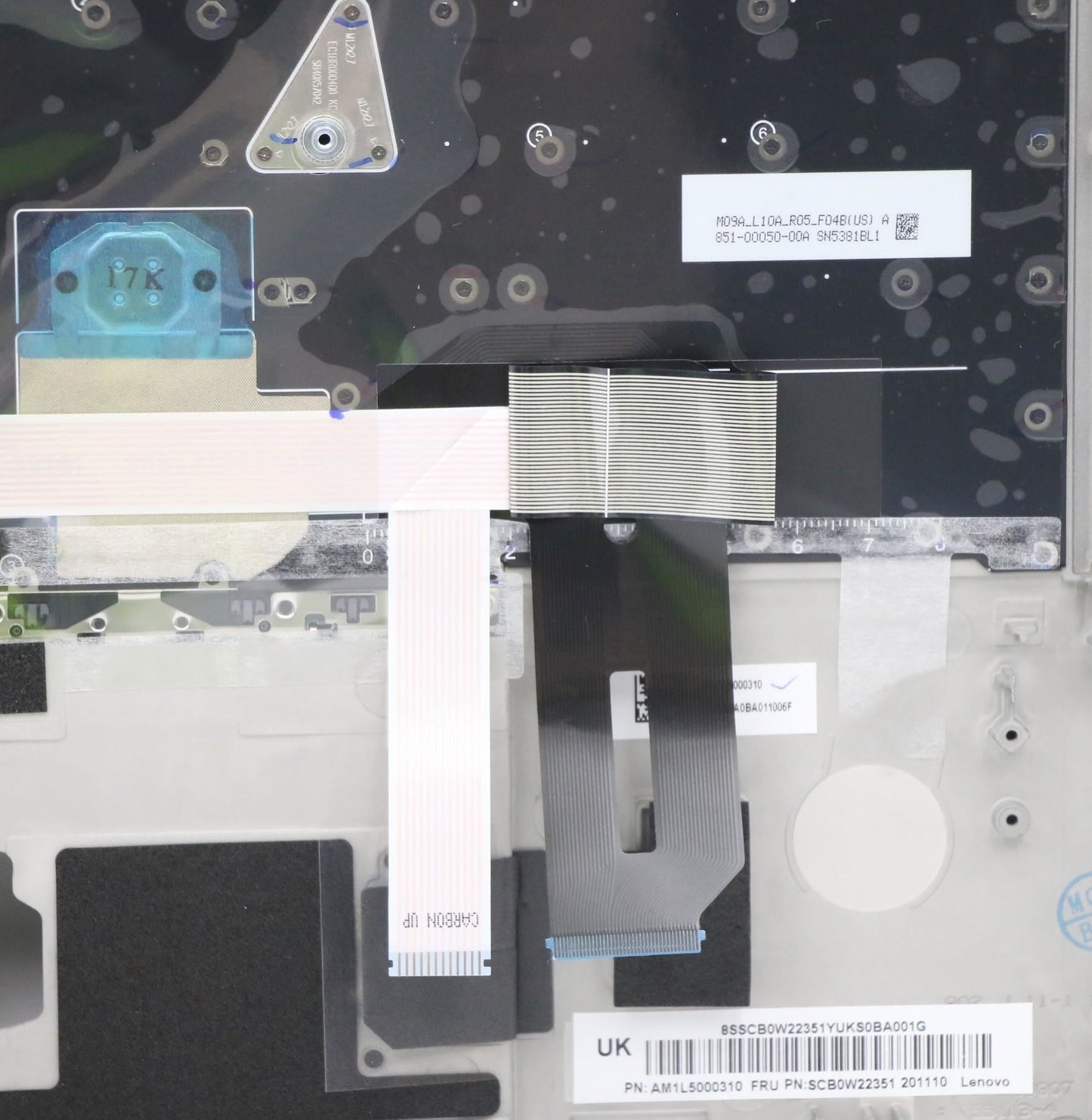Lenovo ThinkPad T14s Keyboard Palmrest Top Cover French Silver 5M10Z41579