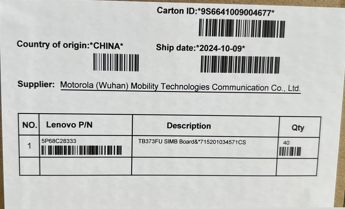 Lenovo TB373FU SIMB Board&*715201034571CS Board 5P68C28333