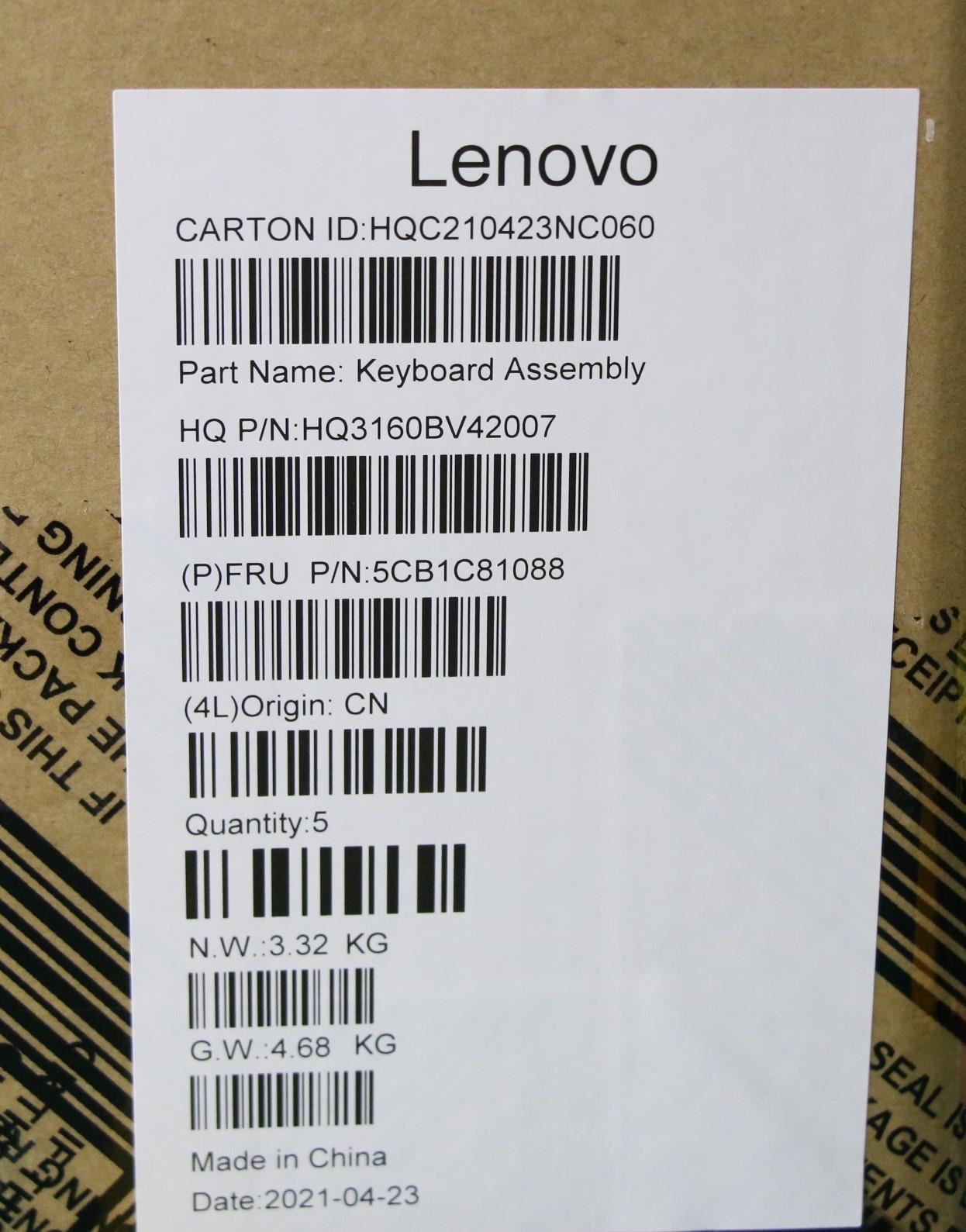 Lenovo IdeaPad 5 16IHU6 Palmrest Touchpad Cover Keyboard Silver 5CB1C81088