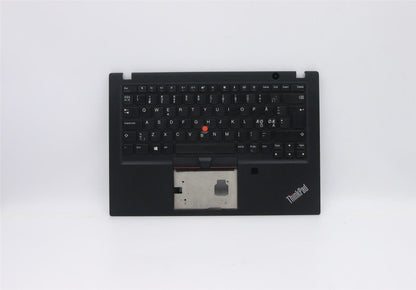 Lenovo ThinkPad T490s Keyboard Palmrest Top Cover Nordic Black 02HM440