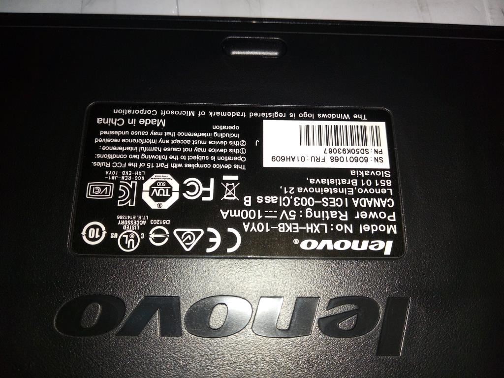Lenovo EKB-10YA (AR) B-Silk USB, Keyboard 01AH609