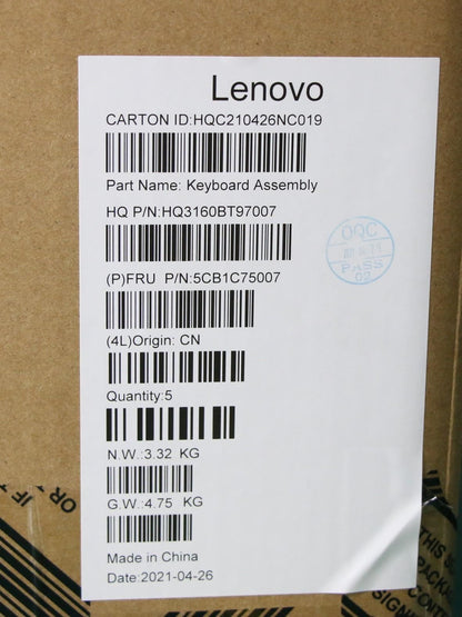 Lenovo IdeaPad 5 16ACH6 Palmrest Touchpad Cover Keyboard German Grey 5CB1C75007