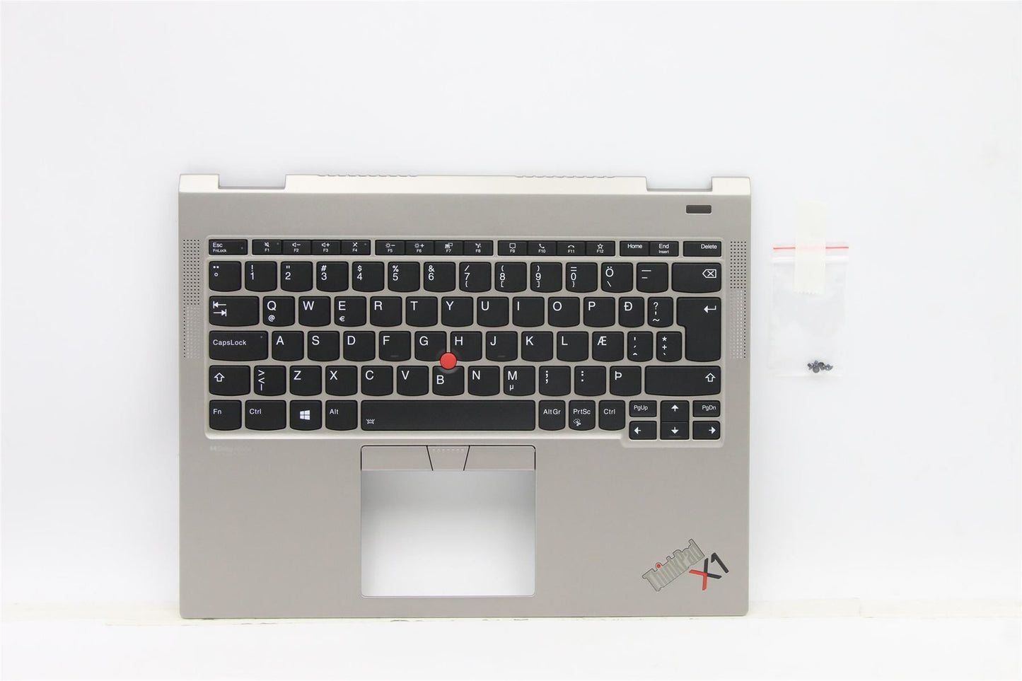 Lenovo ThinkPad X1 Keyboard Palmrest Top Cover Icelandic Titanium 5M11B59858