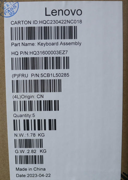 Lenovo Yoga 7 14ARP8 Palmrest Cover Touchpad Keyboard Slovenian 5CB1L50285