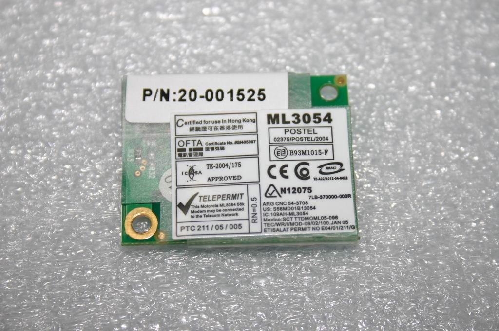 Lenovo CastleNet ML3054 56k Card Modem Board 20001525