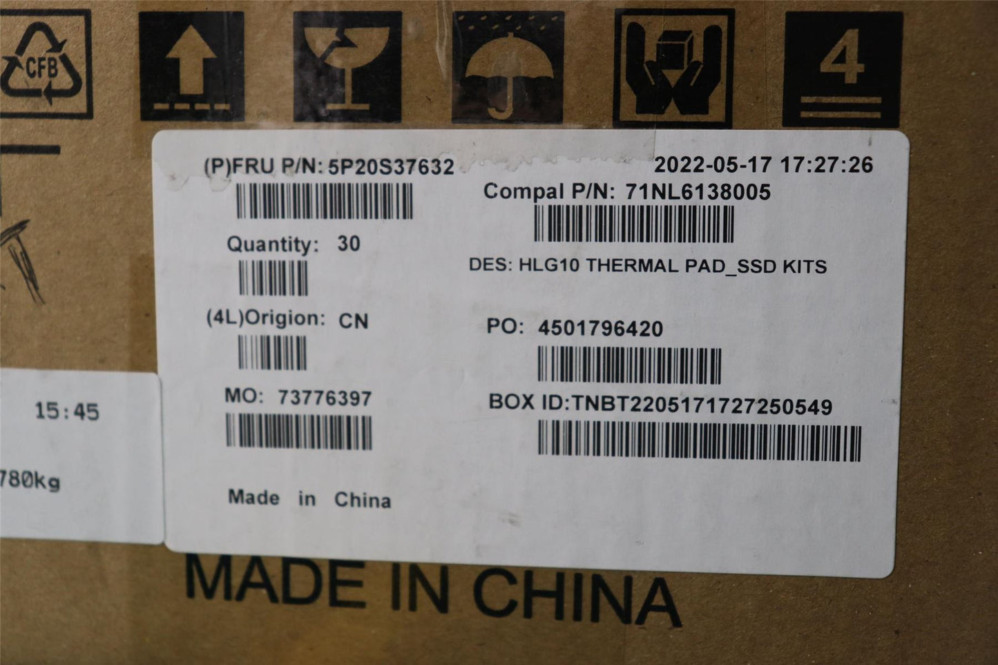 Lenovo Thermalpad C 82S9 SSD 10pcs 5P20S37632