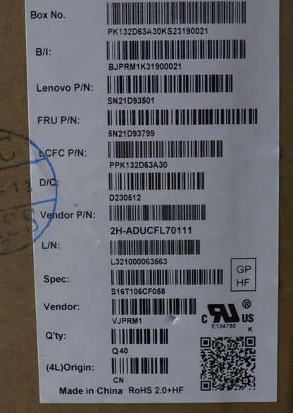Lenovo NB_KYB CS22 NM TOP,BK-NBL,PMX,058 FRA French Keyboard 5N21D93799