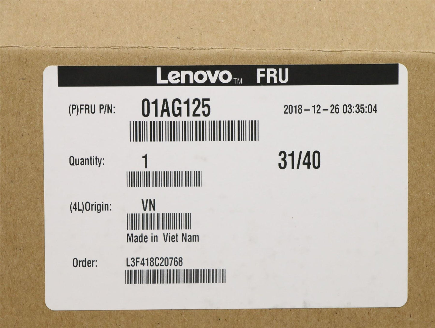 Lenovo ThinkStation P320 CPU Processor 01AG125