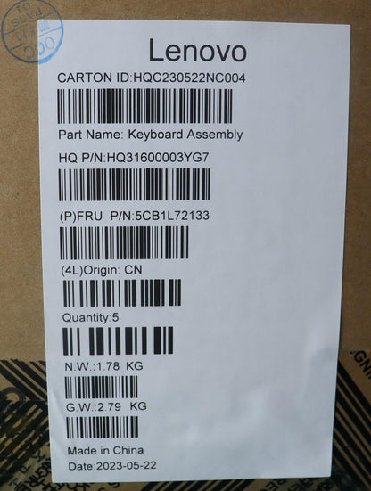 Lenovo IdeaPad 5 14APH8 Palmrest Cover Touchpad Keyboard US 5CB1L72133