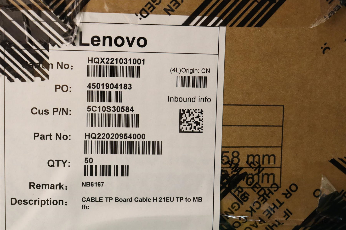 Lenovo TP Board Cable H 21EU TP to MB ffc 5C10S30584