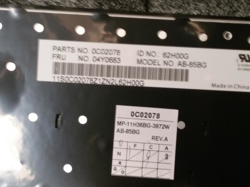 Lenovo FRU ABBA-KBD BUL CHY Bulgarian Keyboard 04Y0683