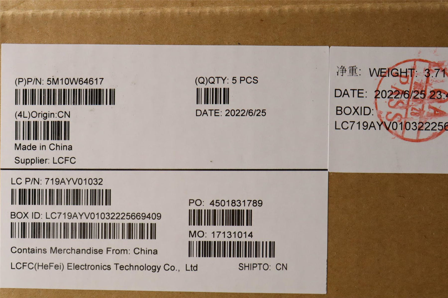 Lenovo MECH_ASM FRU ASM BL NFPR BK UK TUR F 5M10W64617