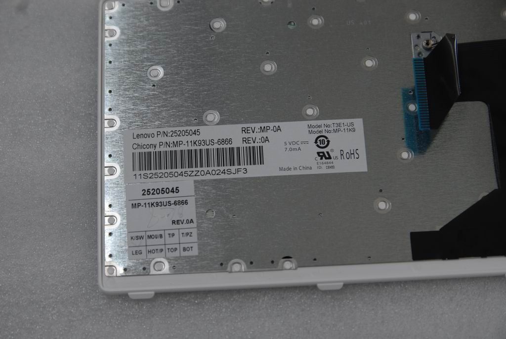 Lenovo CCYT3E1US84keyBLKKeyWhiteF KBD Keyboard 25205045