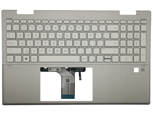 HP Pavilion 15-ER Palmrest Cover Keyboard Czech Slovakian Silver M45130-FL1