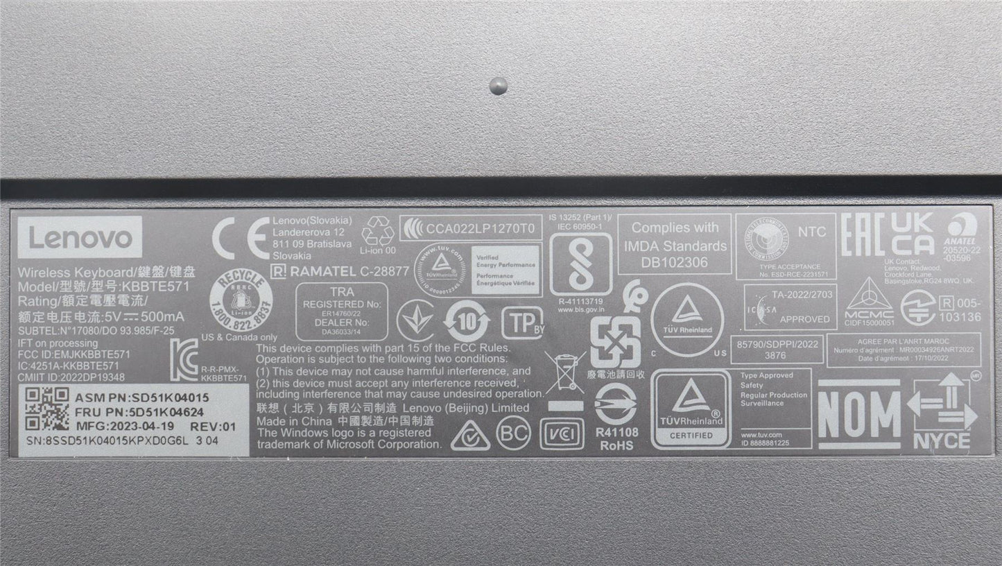 Lenovo Slim KB II-UK English 5D51K04624
