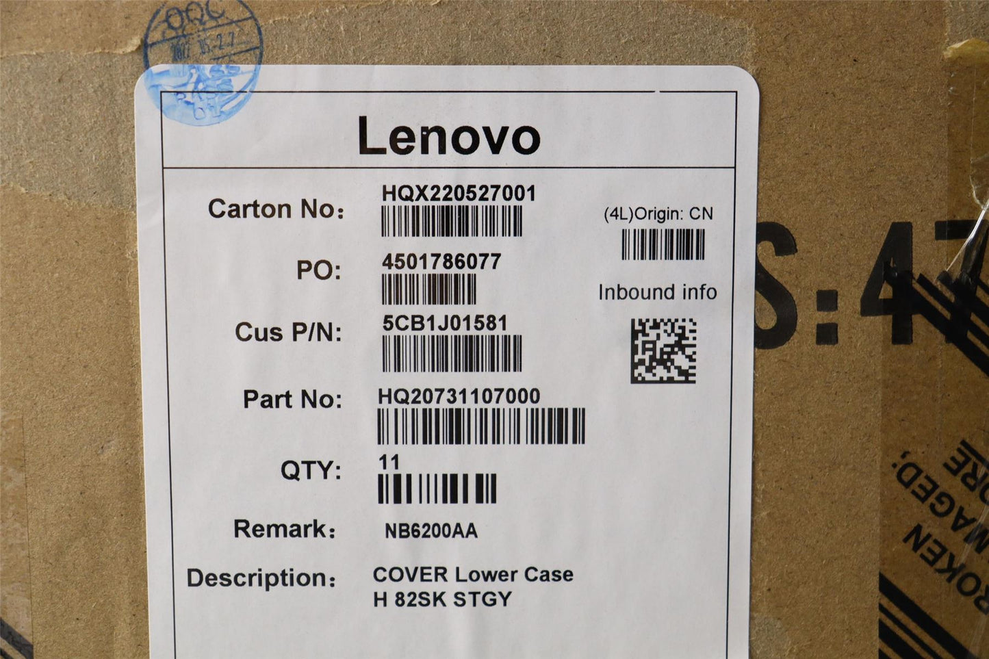Lenovo Lower Case H 82SK STGY 5CB1J01581