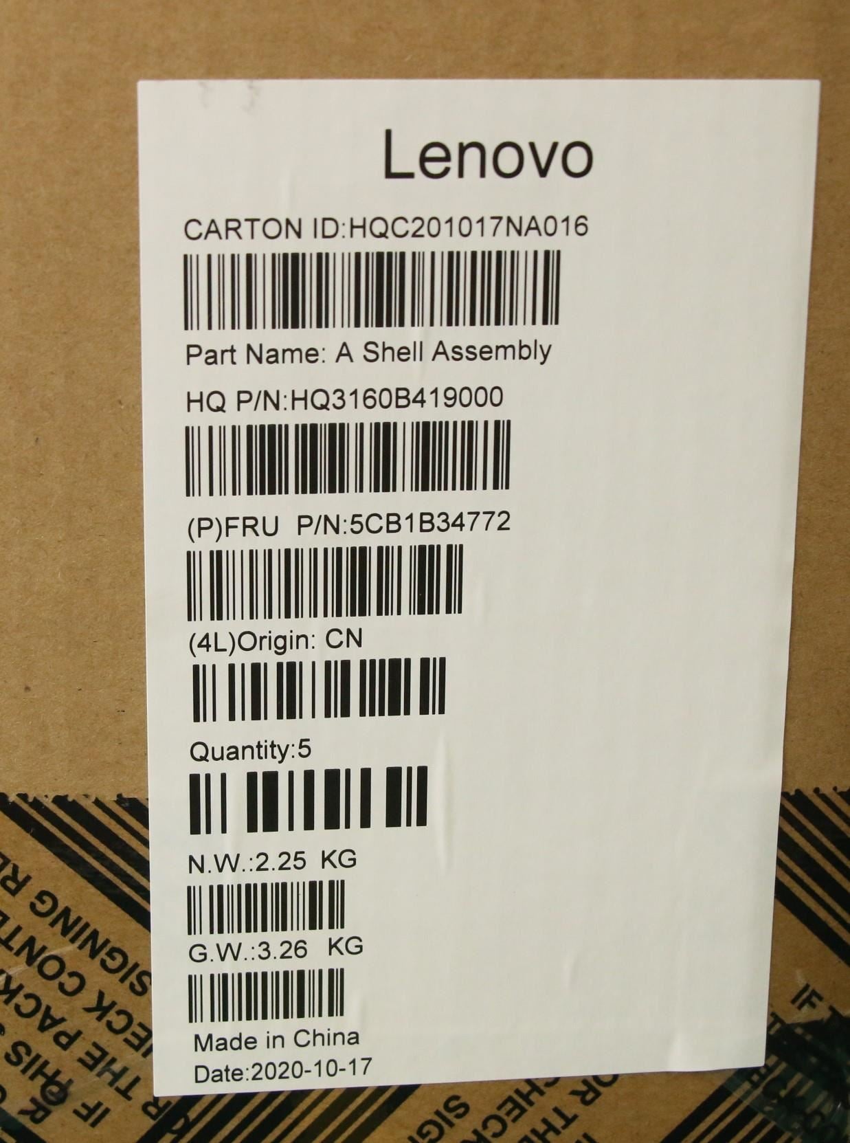 Lenovo LCD Cover B 82HG w/ Antenna Grey 5CB1B34772