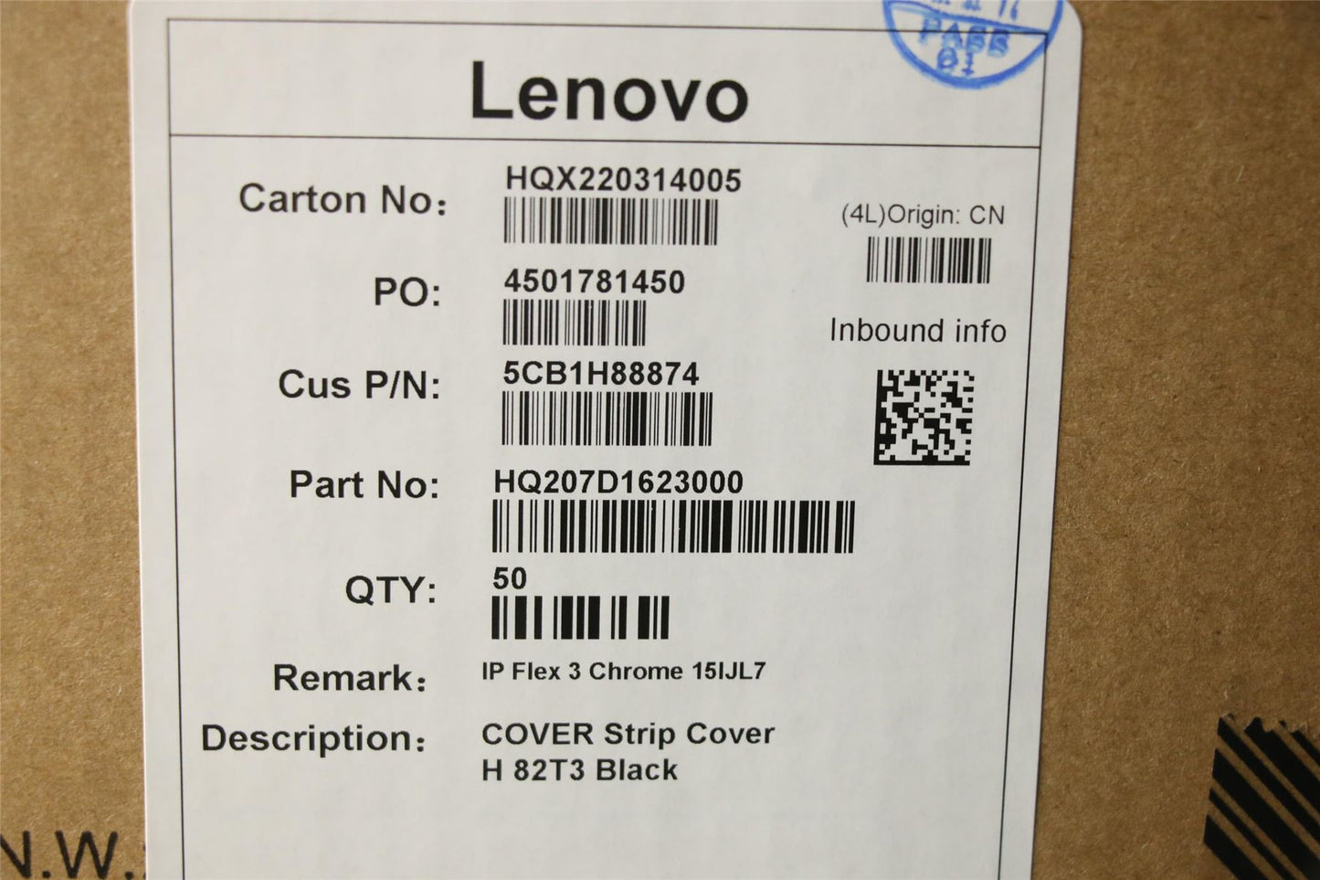 Lenovo Strip Cover H 82T3 Black 5CB1H88874