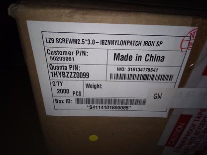 Lenovo LZ9 SCREWM2.5*3.0-IBZNNYLONPATCH IRON 90203061