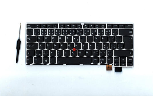 Genuine Lenovo ThinkPad T470s Keyboard Czech Silver 01ER877